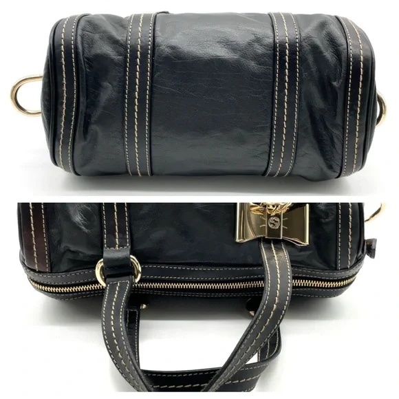 Gucci vintage Duchessa Black Leather mini Boston bag - Picture 7 of 16